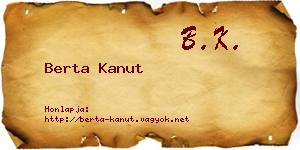 Berta Kanut névjegykártya